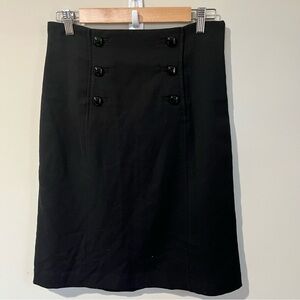 Banana Republic Extra High Waist Sailor Button Wool Pencil Skirt - Size 8